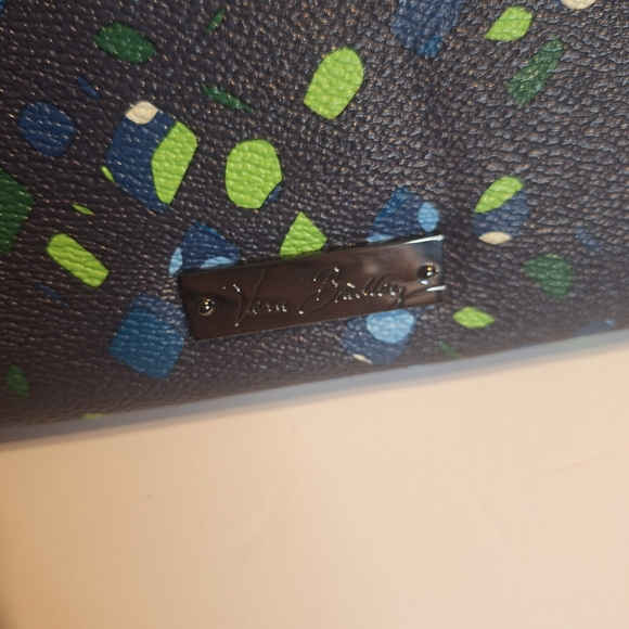 Vera Bradley Black Wallet with Blue and Green Accents - Picture 4 of 7